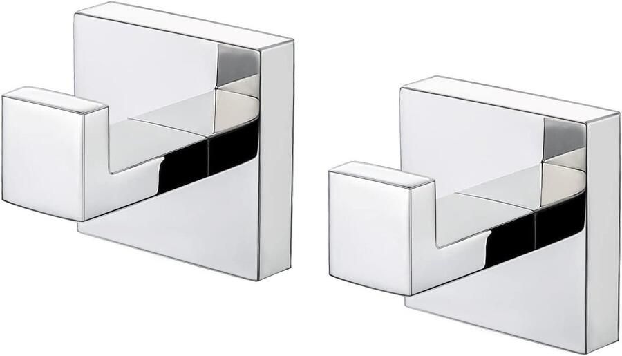 Handdoekhaken voor badkamer en keuken Set van 2 Roestvrijstalen Deurhangers met Schroeven Wandmontage Kapstok voor kleding sponzen en gewaden Ideaal voor thuis hotel en garage