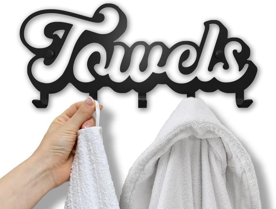 Handdoekhaken zwart multifunctionele badkamerhanddoekhouder 5 stuks zwart