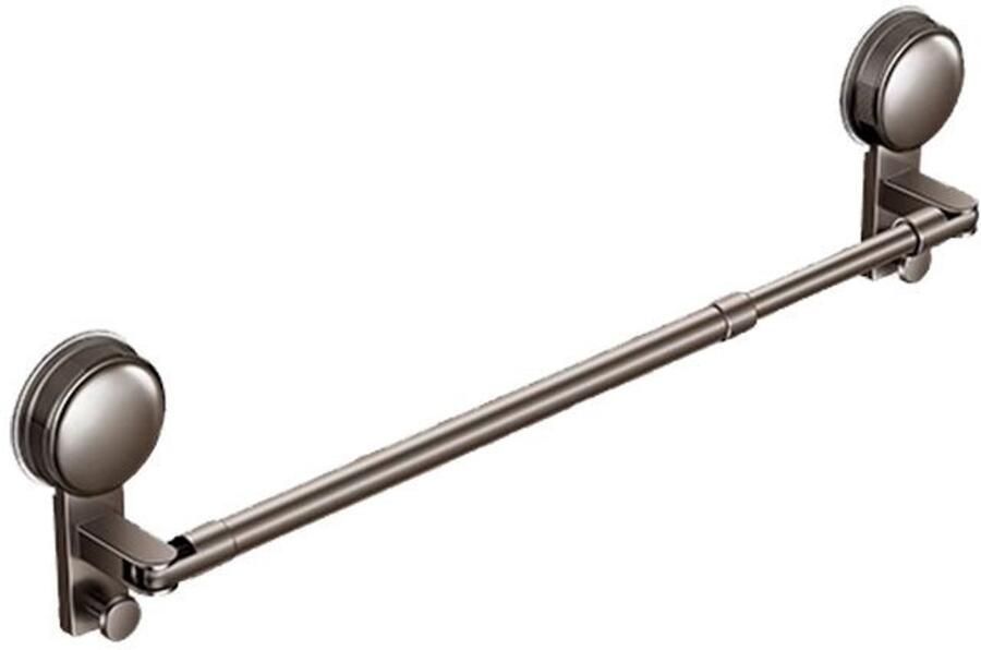 Handdoekrek Zuignap kapstok Handdoekrek badkamer Zuignap met haak Uittrekbaar handdoekrek Verstelbare stang （50-90cm）- Aan de Muur Zonder boren Voor Badkamer Grijze