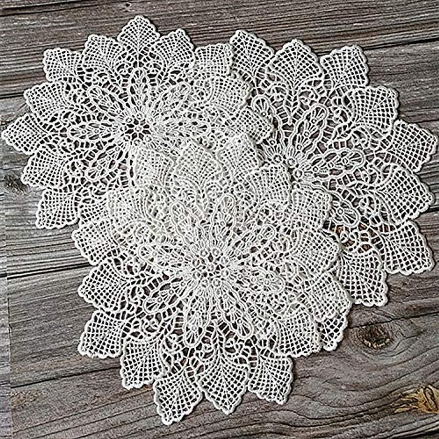 Handgehaakt kanten kleed elegant tafeldecoratie 1 stuk 100% katoen 25 cm 30 cm