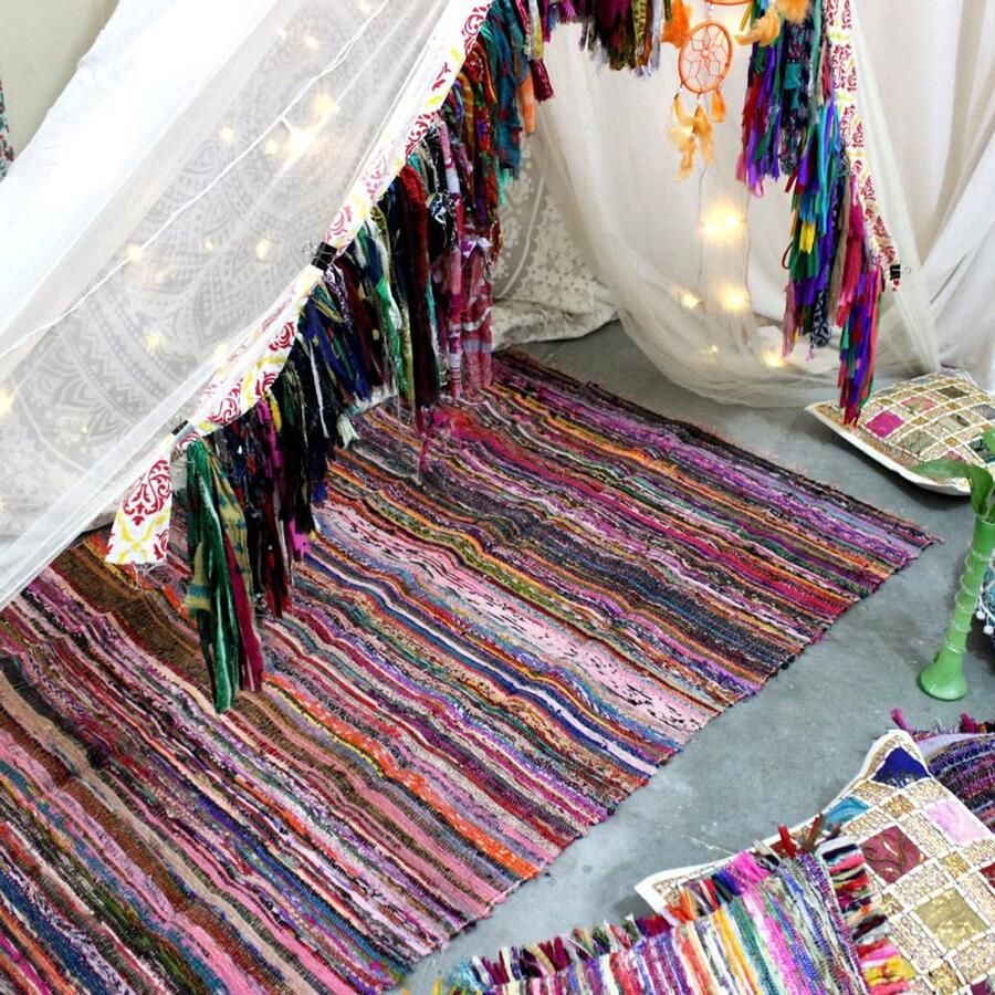 Boraboi Unieke Handgemaakte Decoratieve Vloerkleed met Veelzijdige Kleuren en Patronen voor Elk Interieur