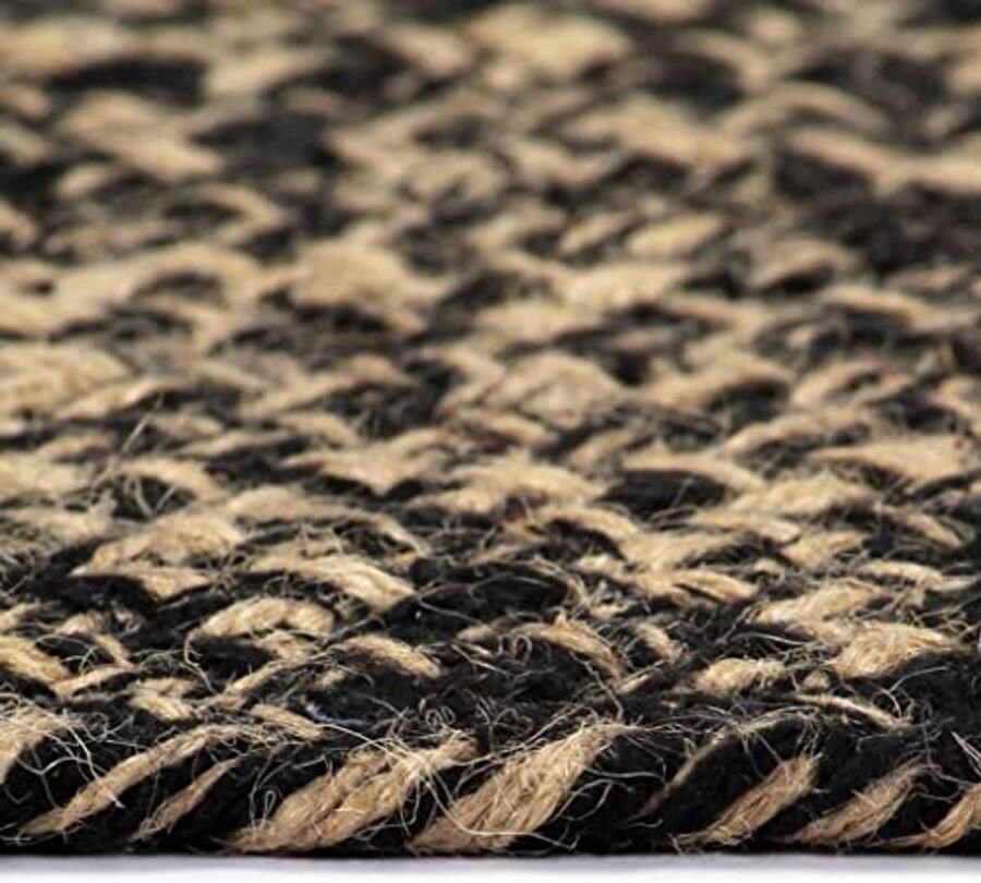 Handgemaakt Jute Tapijt 180 cm Zwart en Bruin Duurzaam en Veelzijdig