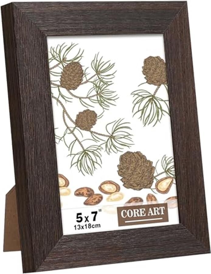 Handgemaakt Rustiek Houten Fotolijst 12.7 x 17.8 cm Bruin Hoogwaardige Resolutie Geschikt voor Muur en Tafel