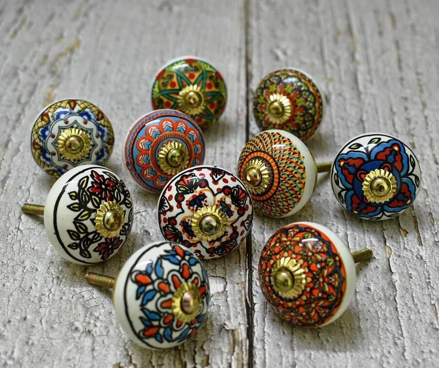 Handgemaakte Keramische Keukenkast Knoppen Uniek Design 4 Stuks Kleuren