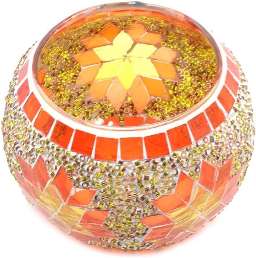 Handgemaakte Mozaïek Glazen Kaarsenhouder Sneeuwvlok Theelichthouders voor Tafel Decoratie