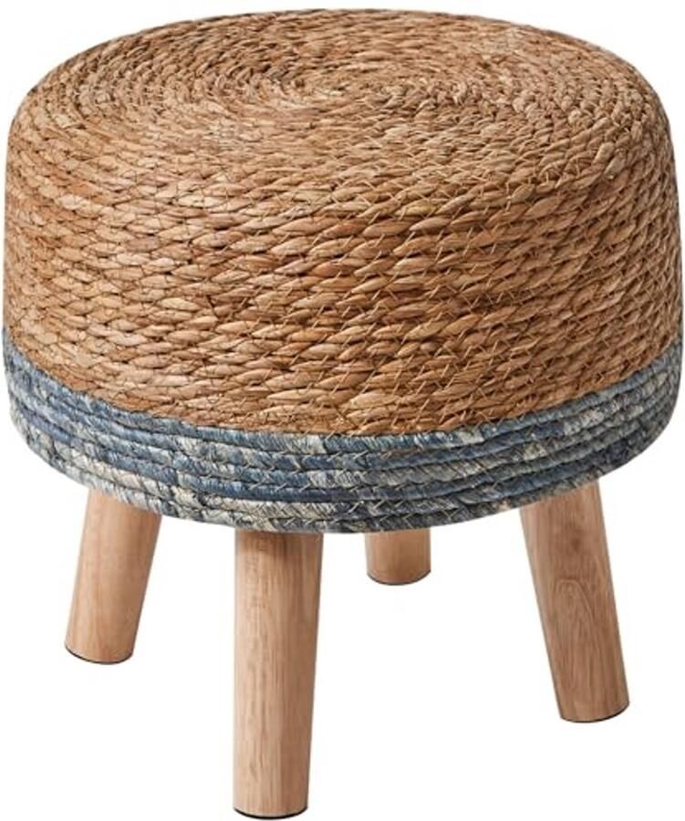 Handgemaakte Zitkruk van Natuurlijk Zeegras met Dennenpoten voor Slaapkamer en Woonkamer Landelijke Stijl 32 x 32 x 32 cm