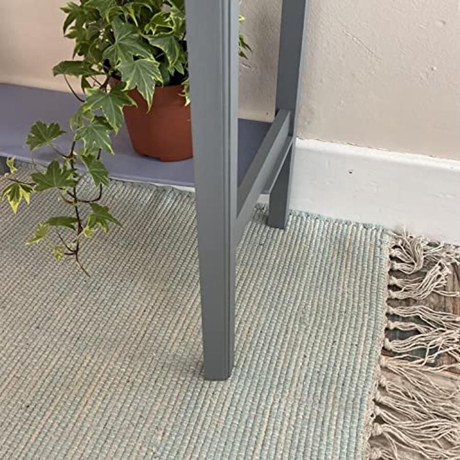 Handgeweven Eendeneiblauwe Zacht Katoenen Tapijt 60 cm x 90 cm Ethisch Gemaakt