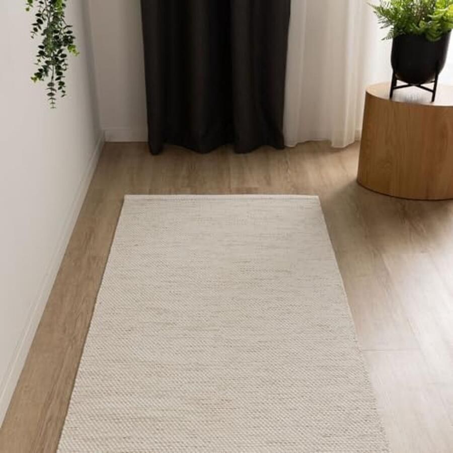 Handgeweven vloerkleed 80x250 cm Natuurlijke vezels Ideaal voor woonkamer en slaapkamer