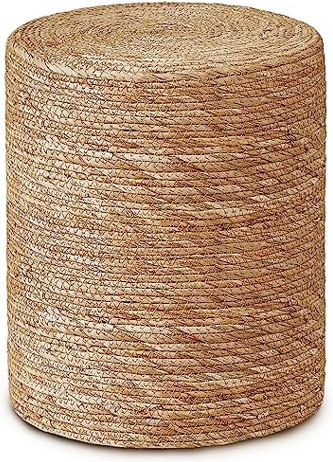 Handgeweven Zeegras Poef voor Woonkamer en Slaapkamer Decoratieve Voetenbank en Extra Stoel