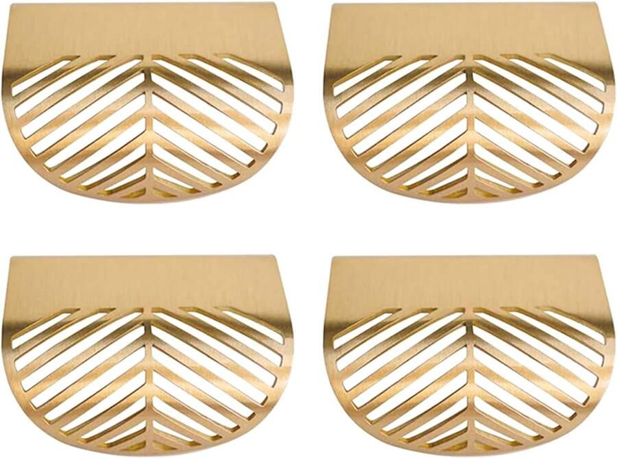 Handgreep 4 Stuks Handvat Zinklegering Met schroeven Meubelhandvat Handgrepen Kast Deurbeslag Keukenkastgrepen Meubelgrepen Ladegrepen Deurgreep Arc-greep Geschikt voor slaapkamer woonkamer keuken 60*41mm Goud