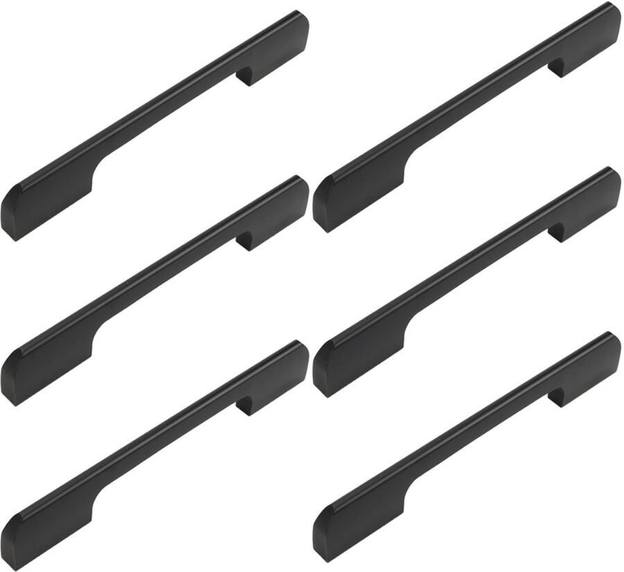 Handgreep Deurgreep Meubelgreep Keukengreep handgrepen kast meubelgrepen Keukenkastjes Handgrepen voor deurtjes geschikt voor badkamer kasten garderobekasten Zwart 160 mm 6 stuks