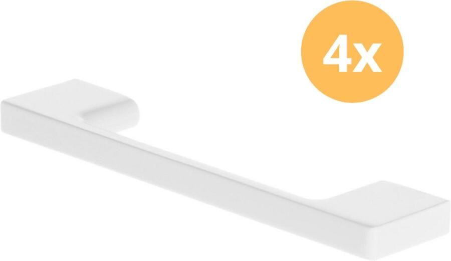 Handgreep Glanzend Wit Lengte: 226mm Hart op hart: 192mm 4 stuks