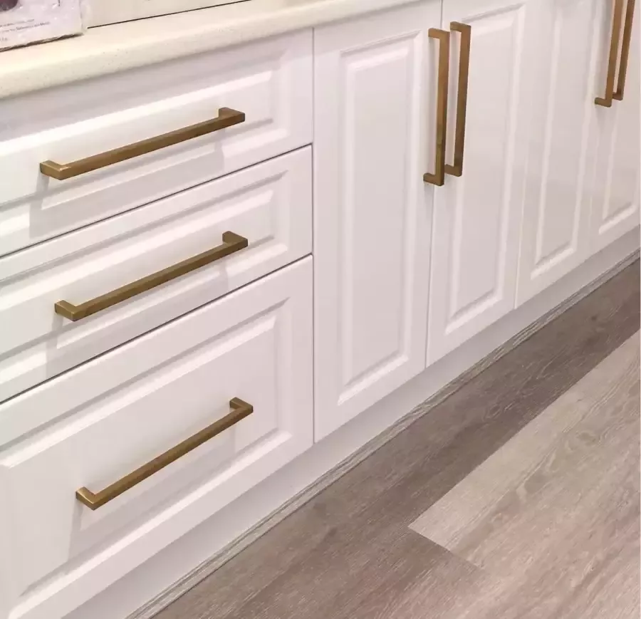 Handgreep Goud Vierkant 224 mm Hartafstand Handvat voor Kast Keukenkast Lade Of Deurtje Keukengreep Meubelgreep Kastgreep Deurgreep