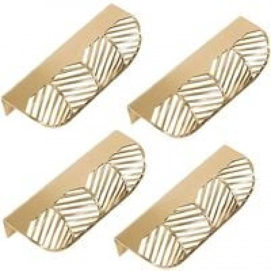 Handgreep Handvaten Kast 64mm 4 stuks Meubelgreep kastgrepen Handles keukenkastgrepen garderobekastdeurgrepen gouden blad handvat