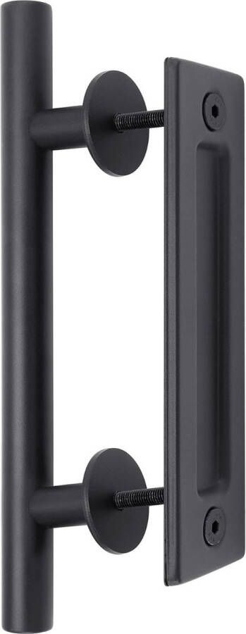Handgreep-Keukengreep Handgrepen kast Handgrepen voor deurtjes Deurgreep Meubelgreep Meubelbeslag-12 inch schuifdeurgreep-zware zwarte trek- en verzonken deurgreep voor poortgarageskast
