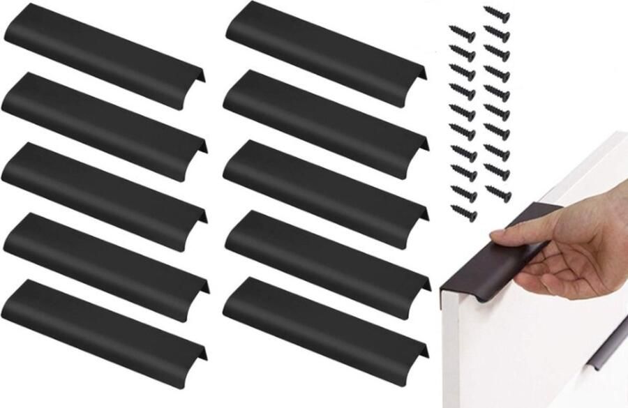 Handgreep Vierkant Handvat voor Kast Keukenkast 10 stuks Verborgen handvat moderne stijl lade handvat Keukenkast handvat Onzichtbaar verborgen trekhandvat