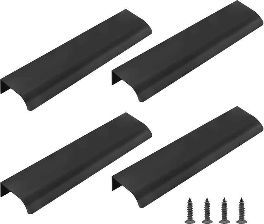 Handgreep Vierkant Handvat voor Kast Keukenkast 6 stuks Verborgen handvat moderne stijl lade handvat Keukenkast handvat Onzichtbaar verborgen trekhandvat - Foto 2