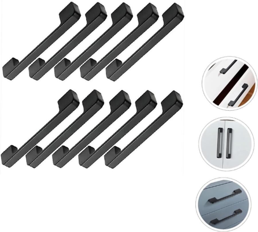 Handgreep Zwart 10 6 cm Vierkant Hartafstand 96mm Handgrepen Kast Meubelhandvat Landelijke greep Handgrepen voor deurtjes Industriële Keukengreep Hand Grepen -Badkamer Robuust Metaal Strak Schuifdeur Handvat 10 Stuks