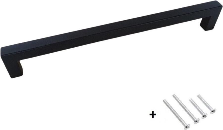 Handgreep zwart 23 6cm inclusief bevestigingsbouten Handgrepen Kast Meubelhandvat Landelijke greep Industriële Keukengreep Hand Grepen Robuust Deurgreep Staal Metaal schuifdeur Handvat Greep Schuifdeurgreep - Foto 2