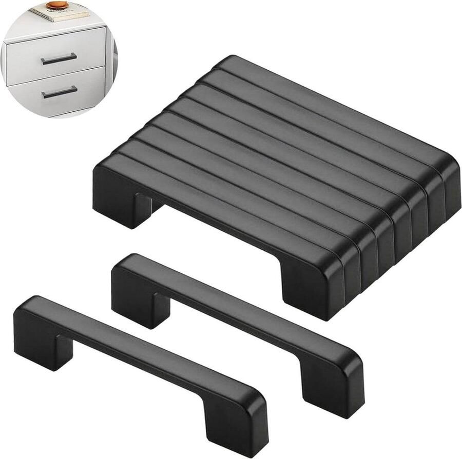 Handgrepen 10 stuks zwart aluminium anti-roest niet vervagend stevig keukenkast 96mm gatafstand modieus eenvoudig kleding deurladen