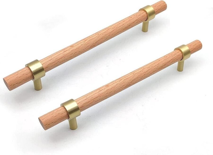 Handgrepen Hout 160mm 6 Stuks Meubelgrepen voor Keukenkasten