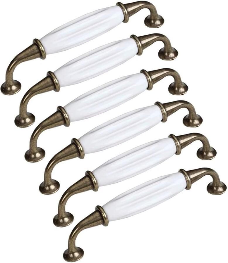 Handgrepen voor kasten 6 stuks 14.4*3.3 cm Zinklegering + keramiek Handgrepen Meubelgrepen Keukengreep Kastgrepen Handgrepen keukenkastjes Meubelgreep handgreep keuken ladegreep-Luxe-Handgrepen voor deurtjes-Deurgreep