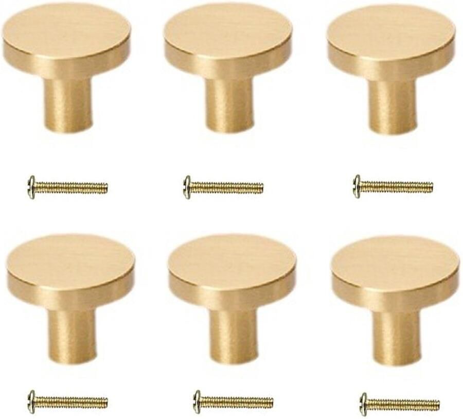 Handgrepen voor kasten 6 stuks 20 x 25 mm Met schroeven Messing Handgrepen Meubelgrepen Keukengreep Kastgrepen Handgrepen Keukenkastjes Meubelgreep Ladegreep Goud