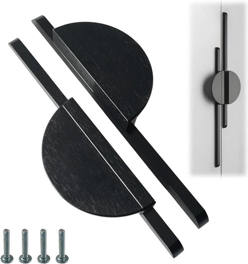 Handgrepen voor Keukenkasten 2 Stuks Zwart 160mm Kast Handvatten voor Dressoirs en Kleerkasten