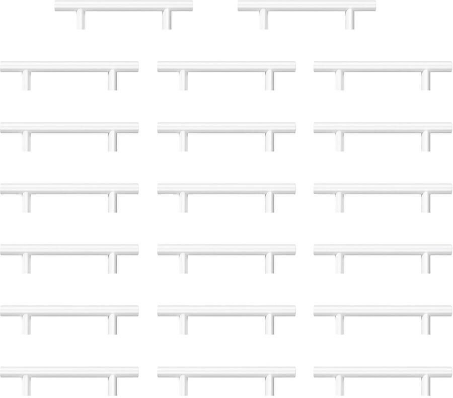 Handgrepen voor keukenkasten 20 stuks wit 96 mm roestvrij staal