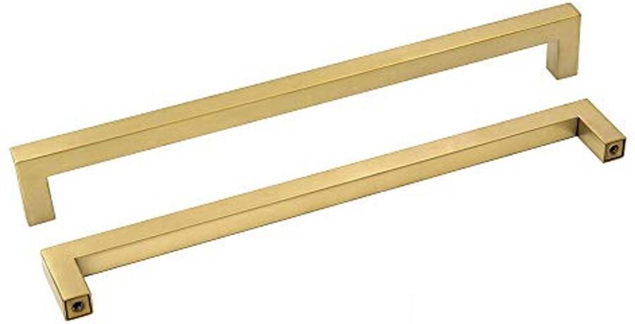 Handgrepen voor keukenkasten in geborsteld messing – 320 mm gatafstand