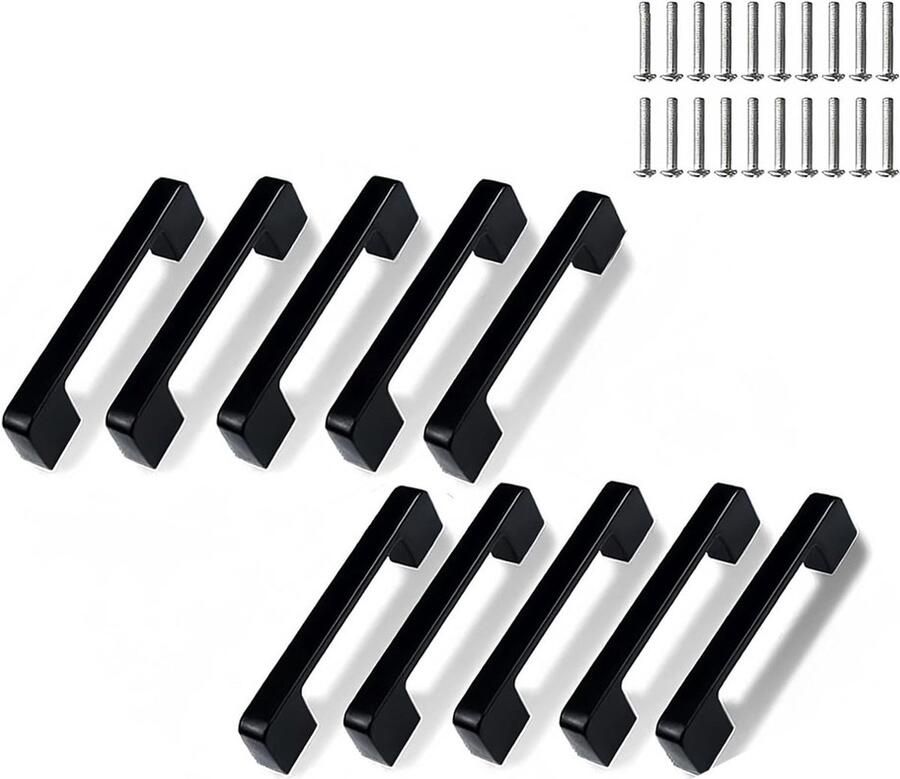 Handgrepen Zwart Rvs Handgreep 96 Mm 10 Stuks Inclusief Bevestigingsbouten Handgrepen Kast Kastgrepen Meubelgrepen Keukengreep Handgrepen Keukenkastjes Ladegreep Meubilair Hardware