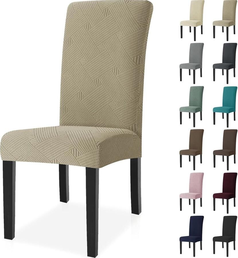 Moderne Stretch Stoelhoezen 4 Stuks Universele Eetstoelhoes Verwijderbaar en Wasbaar Perfect voor Eetkamerstoelen en Restaurant