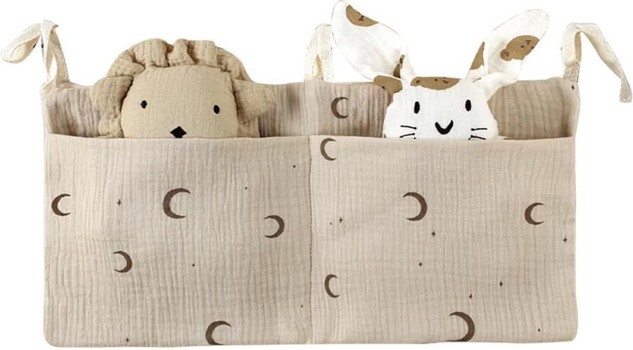 Handige Babybed Organizer met Ruime Opbergvakken voor Luiers en Speelgoed