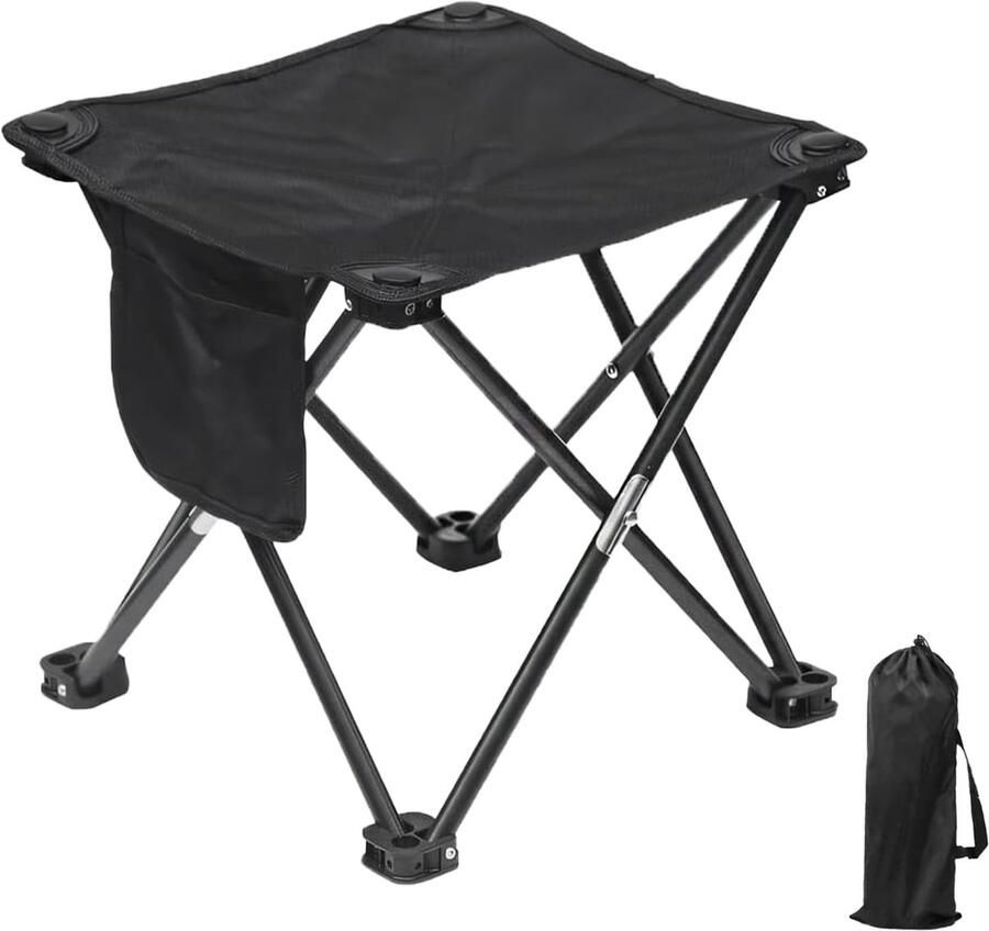 Handige en Draagbare Opvouwbare Kruk met Opbergzak voor Buitenactiviteiten