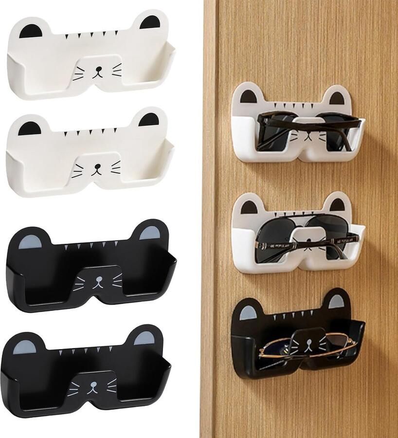 Luvetrex Handige Muurhouder voor Brillen en Zonnebrillen Set van 4 Stuks