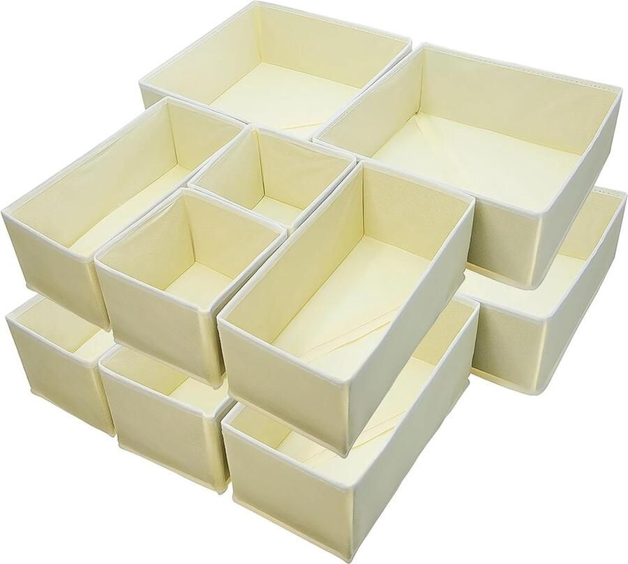 Luvetrex Handige Set van 12 Vouwbare en Wasbare Lade Organizers voor Kledingopslag in Slaapkamers