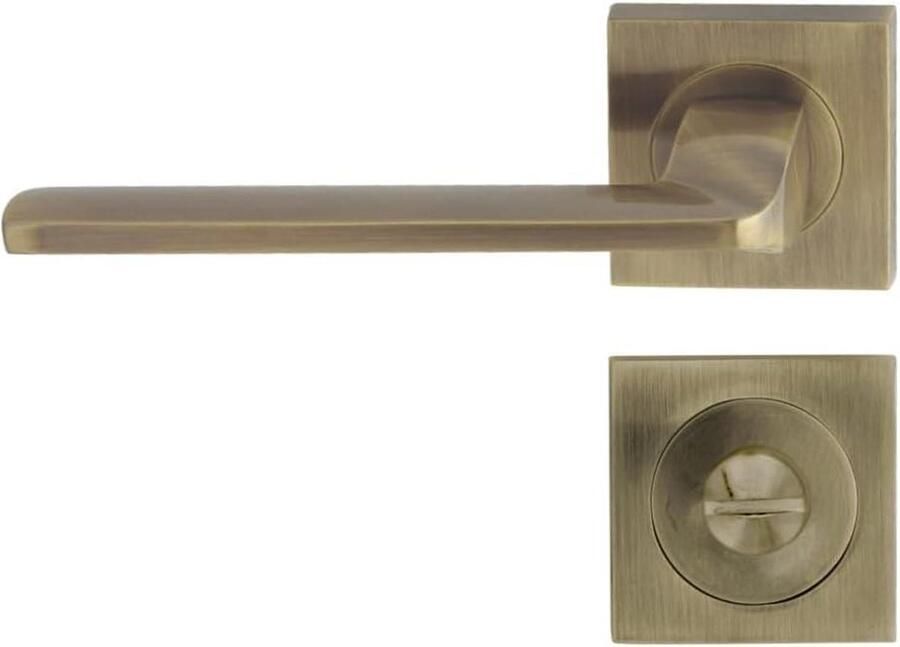DOOR HANDLE SET BRONZE WC-BADKAMER MET TIME-QR M3