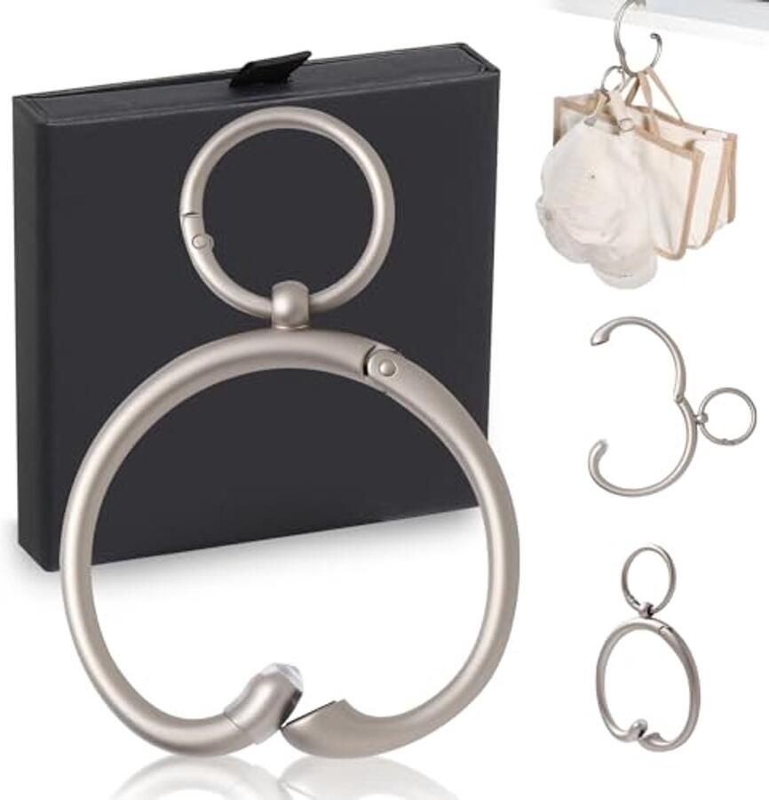 Handtas Hangers en Wallet Hook voor Tafel Zwart