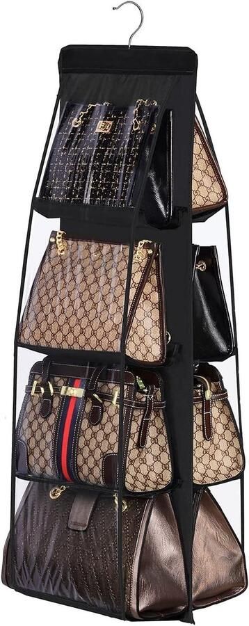 Handtas Opknoping Organizer (8 Pocket) Hangende Portemonnee Organizer voor Kastorganisatoren Oxford Doek Opberghanger voor Familie Slaapkamer Opvouwbare Universele Fit