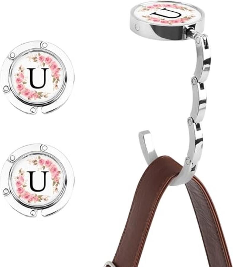 Handtashaken A-Z Gepersonaliseerde Initiële Letters voor Tafel Opvouwbare Tashouder voor Vrouwen