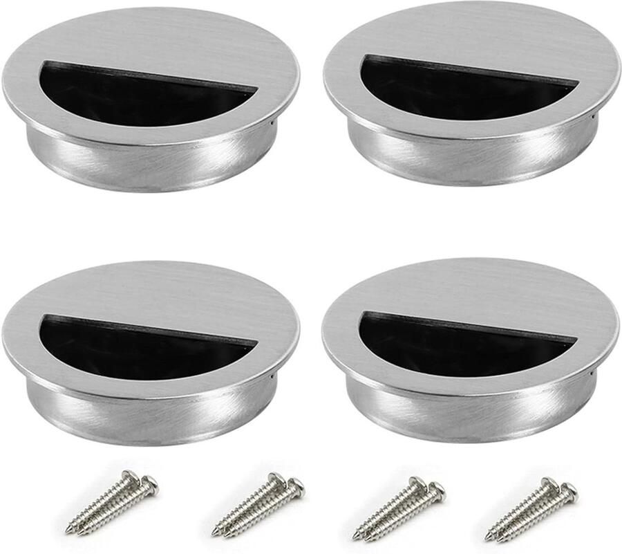 Handvat Schuifdeur Rond Insteekhandvat Verborgen Meubelhandvat Roestvrijstalen Schuifdeurhandvat Voor Laden Kast Garderobe Kaptafel Schelp 50mm Pak Van 4