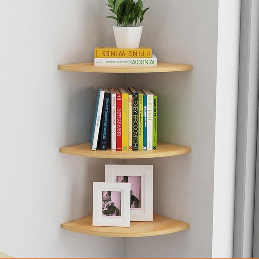 PolkaHome Wandrek Hoekplank stabiele plank voor presentatie voor woonkamer Veelzijdige wandrek - Foto 2