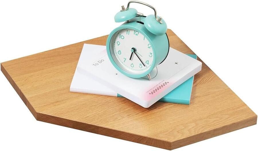 Hangend Hoekrek van Massief Eikenhout Vintage Wandrek voor Slaapkamer en Woonkamer