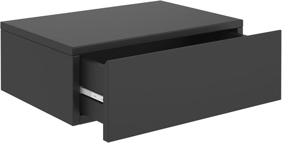 Hangend nachtkastje met lade en wandplank Modern zwart wandrek
