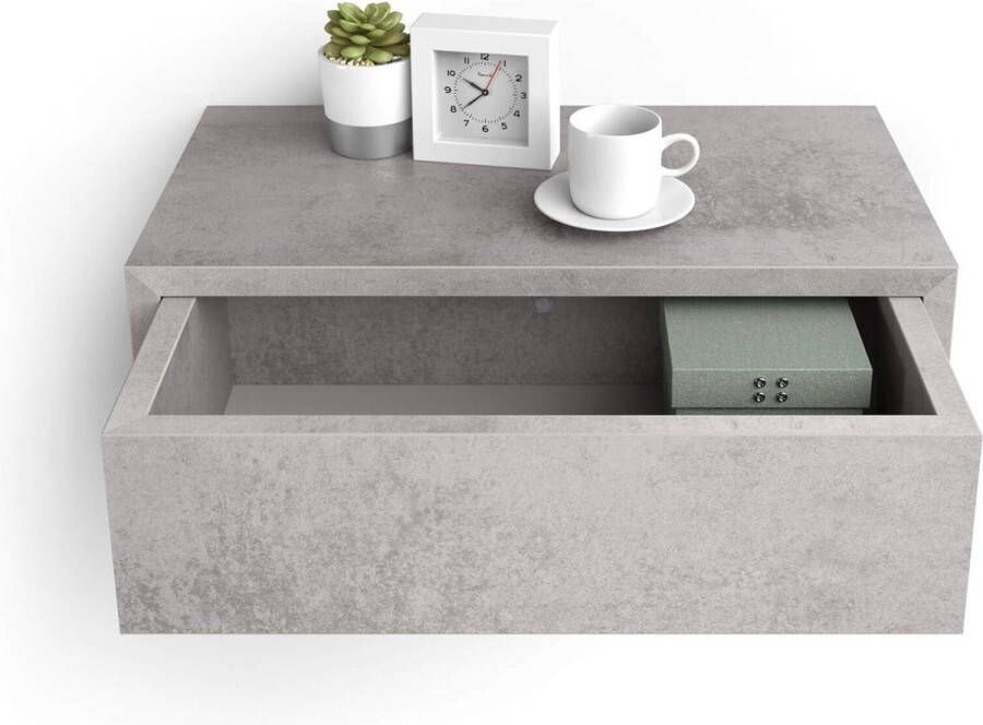 Hangend nachtkastje Riccardo Grijs Beton Made In Italy