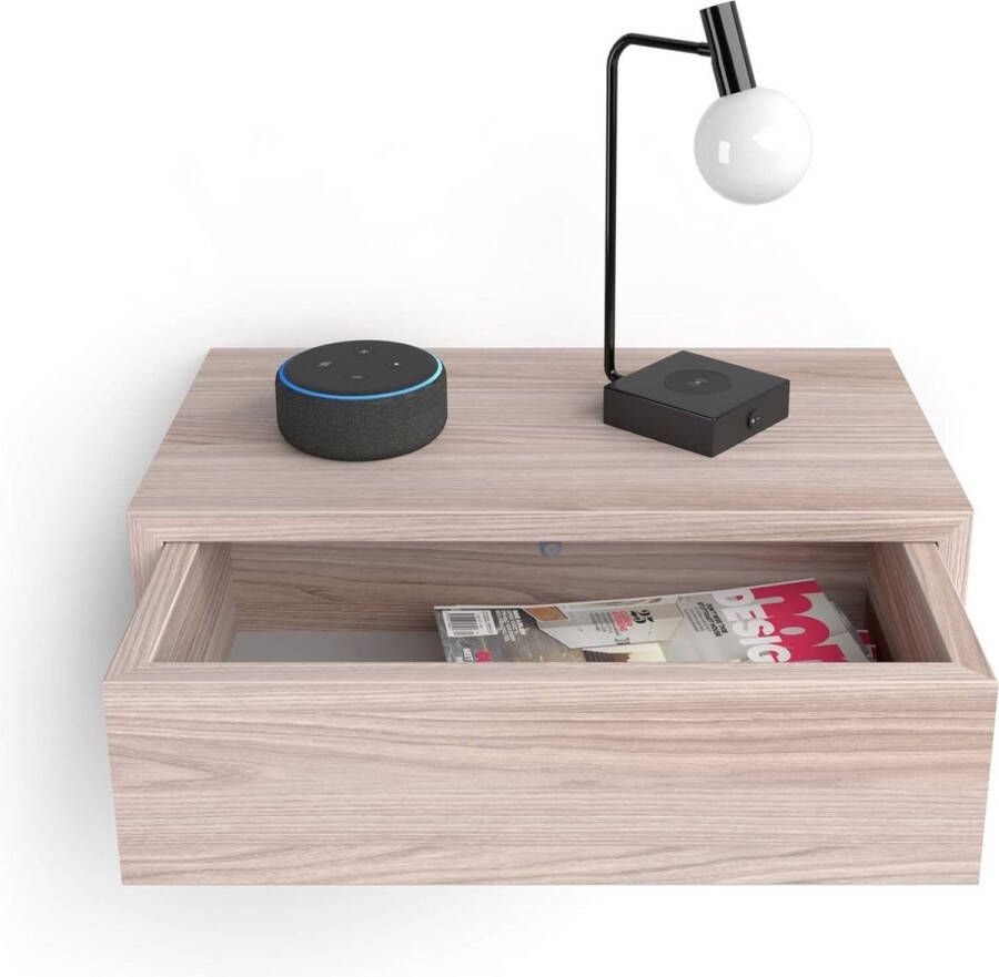 Hangend nachtkastje Riccardo Licht Iepen Made In Italy