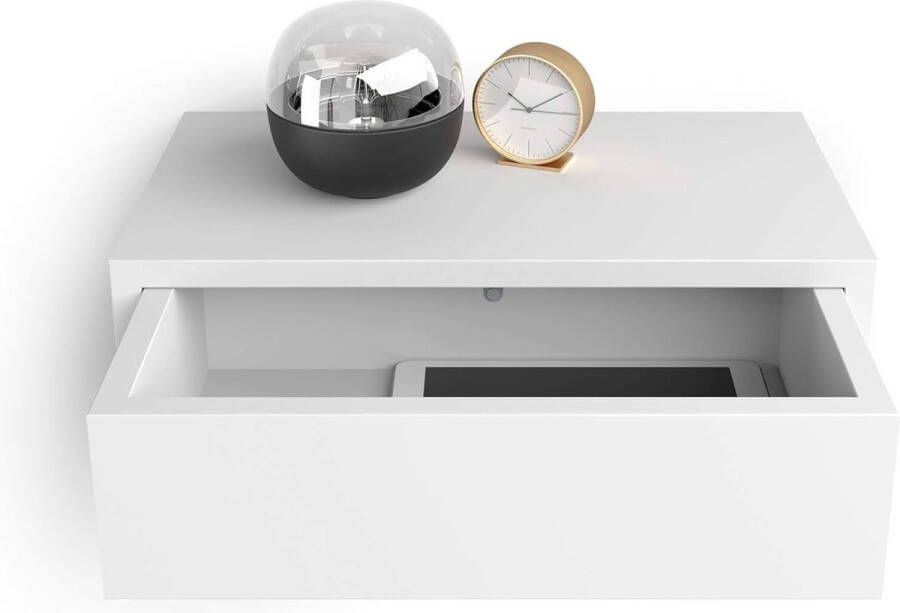 Hangend nachtkastje Riccardo Mat Wit Made In Italy