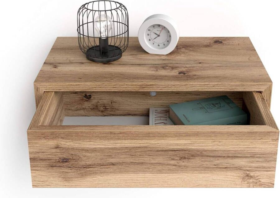 Hangend nachtkastje Riccardo Rustiek Azijnhout Made In Italy