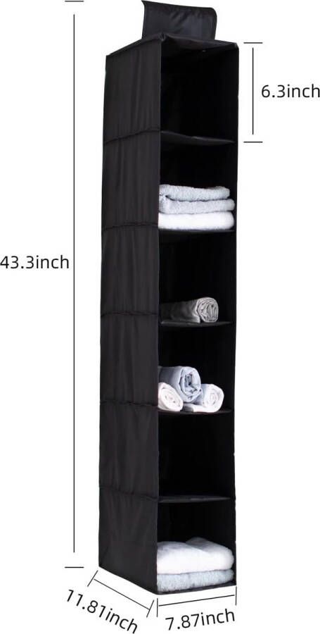 Hangend rek kledingkast organizer Oxford Closet organizer kledingkast hangend rek 6 opbergzakken voor schoenen en lingerie slaapkamer (wit 20 x 30 x 110 cm)