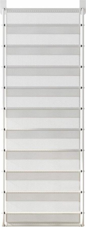 0 Schoenenrek voor boven de deur schoenenorganizer hangend schoenenrek sterke metalen haken voor closet pantry (wit 56 x 21 x 151 cm)